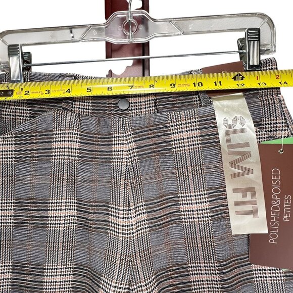 NWT Polished & Poised Pants Plaid Petite Slim Pull On Trousers Stretch Soft PM - Picture 12 of 15